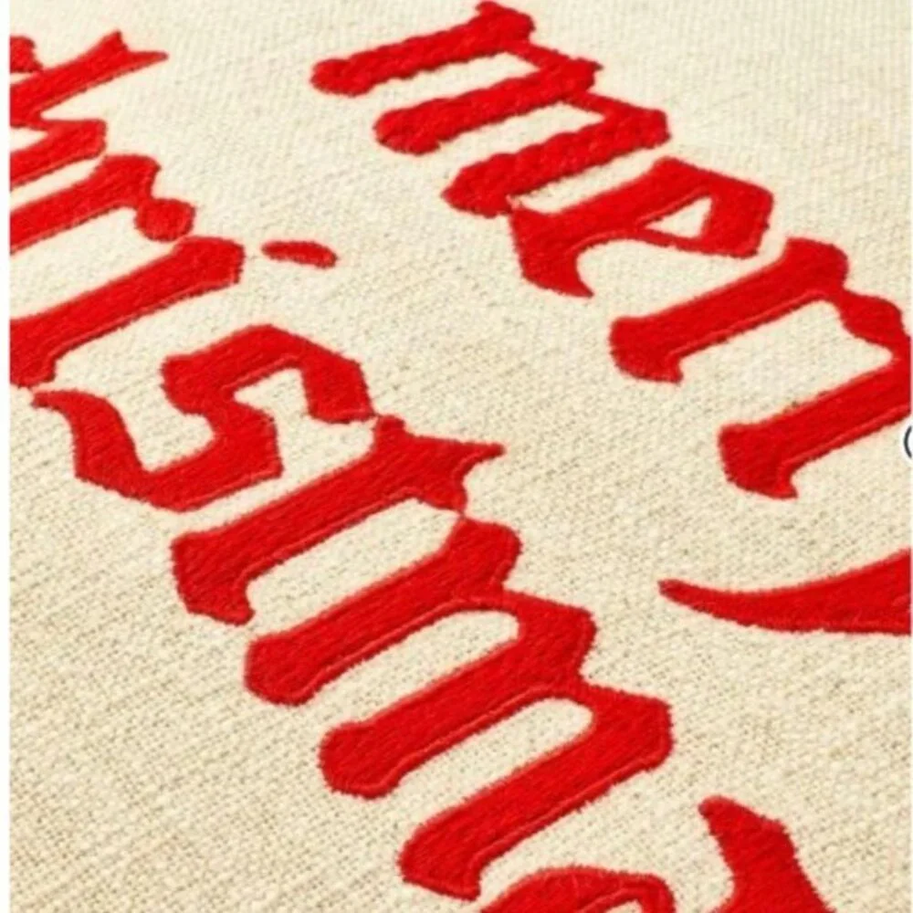 16x16 Merry Christmas Embroidered Throw Pillow - Hearth & Hand Magnolia,‎ Target